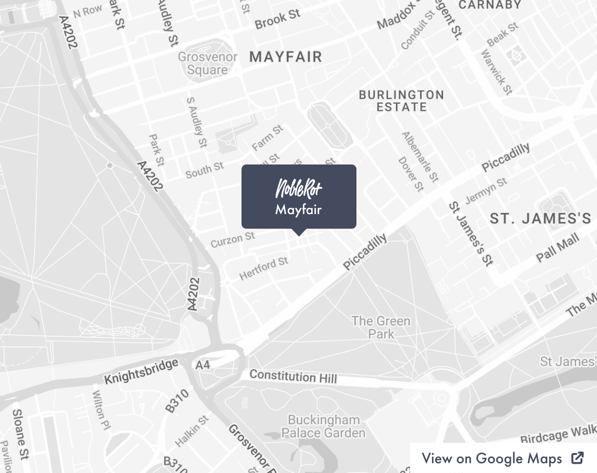 Map of Noble Rot Mayfair